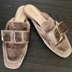 Jeffrey Campbell velvet mule slides